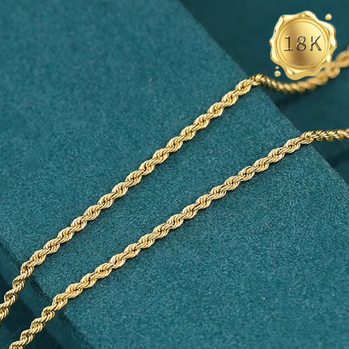 Jewelryroom.com - 45CM AU750 ROPE CHAIN 18KT SOLID GOLD NECKLACE - Item ...