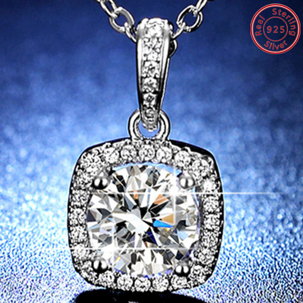 (CERTIFICATE REPORT) 2.00 CT DIAMOND MOISSANITE 925 STERLING SILVER NECKLACE