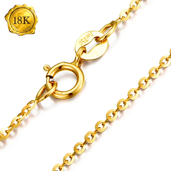 18 INCHES 18KT SOLID GOLD CABLE NECKLACE