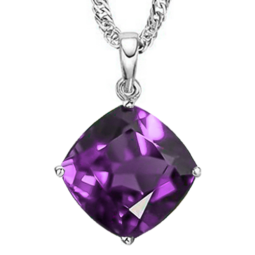 SPARKLING ! 1.00 CT AMETHYST 10KT SOLID GOLD PENDANT