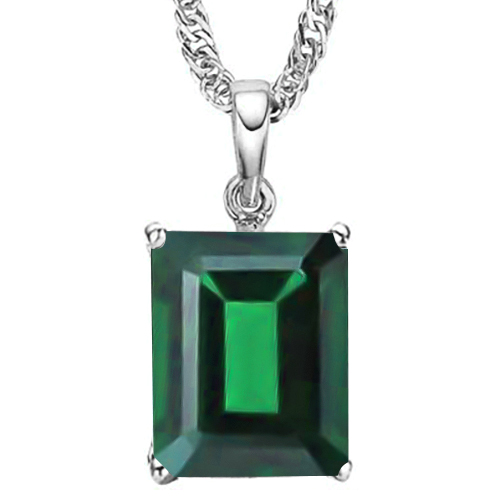 2/5 CT EUROPEAN EMERALD (VS) 10KT SOLID GOLD PENDANT