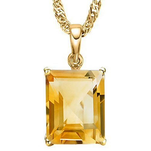 STUNNING !  1/2 CT CITRINE 10KT SOLID GOLD PENDANT