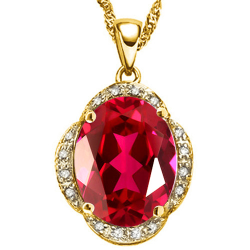 VS CLARITY ! 6.59 CT RUSSIAN RUBY & DIAMOND 10KT SOLID GOLD PENDANT