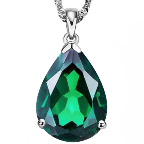 4.16 CT EUROPEAN EMERALD (VS) 10KT SOLID GOLD PENDANT