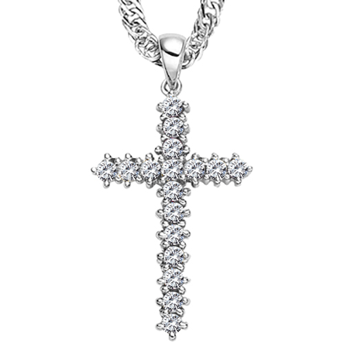 VVS CLARITY ! 1/2 CT DIAMOND MOISSANITE 10KT SOLID GOLD CROSS PENDANT