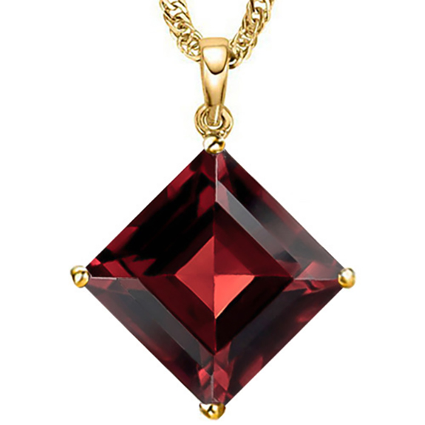 SPLENDID ! 5.55 CT GARNET 10KT SOLID GOLD PENDANT