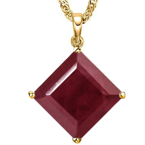 PRICELESS ! 5.30 CT GENUINE RUBY 10KT SOLID GOLD PENDANT