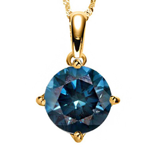 1/4 CT GENUINE BLUE DIAMOND 14KT SOLID GOLD PENDANT