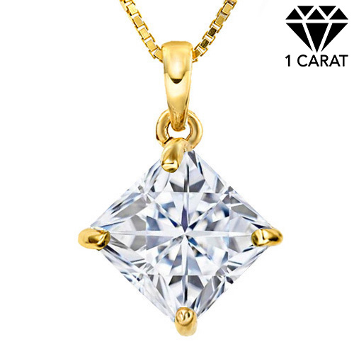 (CERTIFICATE REPORT) 1.20 CT DIAMOND MOISSANITE (D/VVS) 10KT SOLID GOLD PENDANT