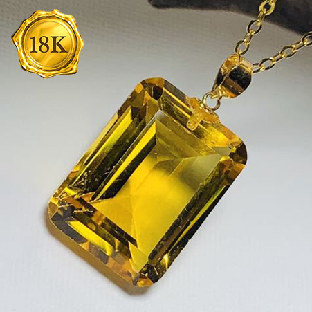 NEW!! 12X16MM CITRINE CITRINE 18KT SOLID GOLD PENDANT