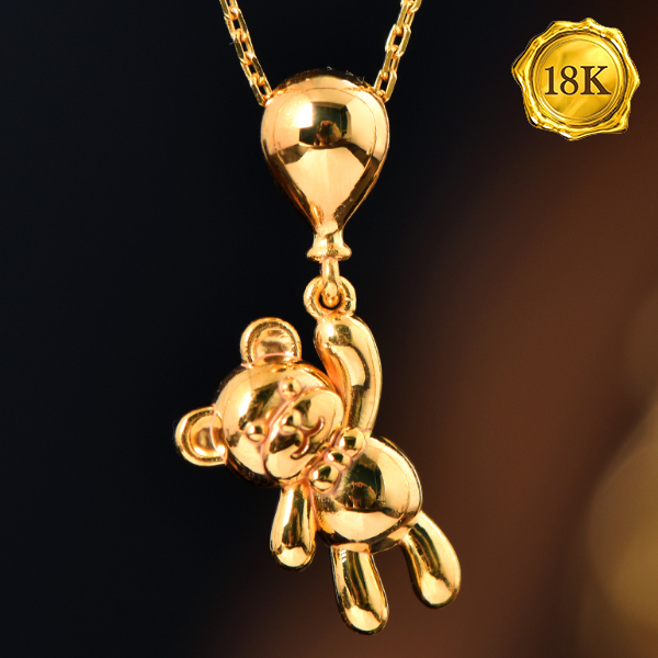 AU750 18KT SOLID GOLD BEAR PENDANT