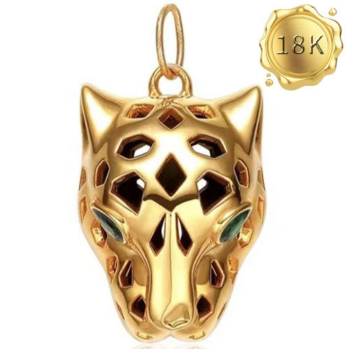 ELITE ! ONYX LEOPARD 18KT SOLID GOLD PENDANT