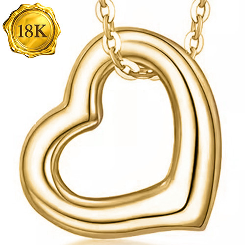 18KT SOLID GOLD MINI HEART SHAPED PENDANT