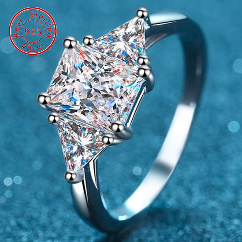 (CERTIFICATE REPORT) ELITE ! ! 3.00 CT DIAMOND MOISSANITE 925 STERLING SILVER RING