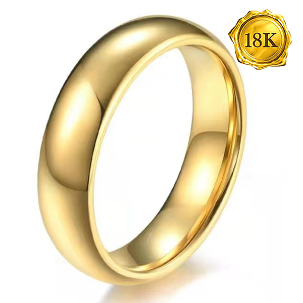 NEW! 3D 18KT SOLID GOLD HOLLOW RING BAND