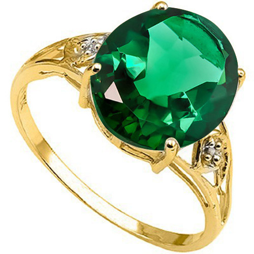 VS CLARITY ! 3.27 CT EUROPEAN EMERALD & DIAMOND 10KT SOLID GOLD RING