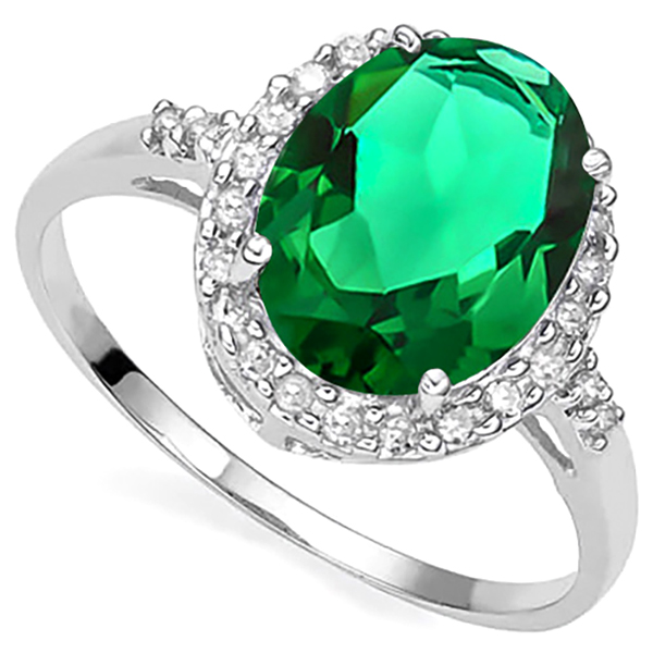 VS CLARITY ! 2.00 CT EUROPEAN EMERALD & 1/5 CT DIAMOND 10KT SOLID GOLD RING