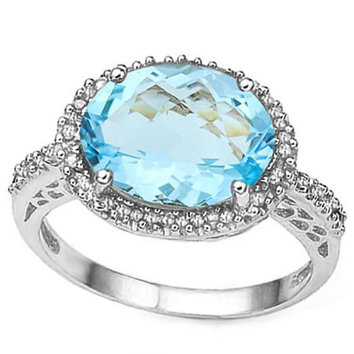 Jewelryroom.com - 5.61 CT BABY SWISS BLUE TOPAZ & DIAMOND 925 STERLING ...