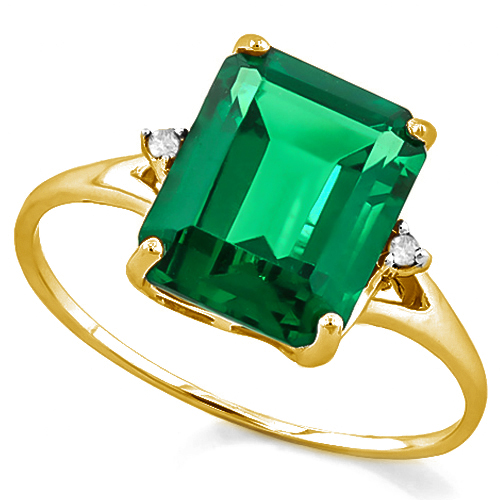 MARVELOUS! 2.00 CT EUROPEAN EMERALD & DIAMOND 10KT SOLID GOLD RING