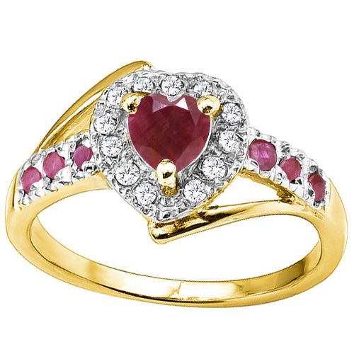 Jewelryroom.com - 3/4 CT RUBY & DIAMOND 925 STERLING SILVER RING - Item ...