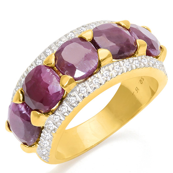 Jewelryroom.com - 6.00 CT RUBY & 1/5 CT DIAMOND 925 STERLING SILVER ...