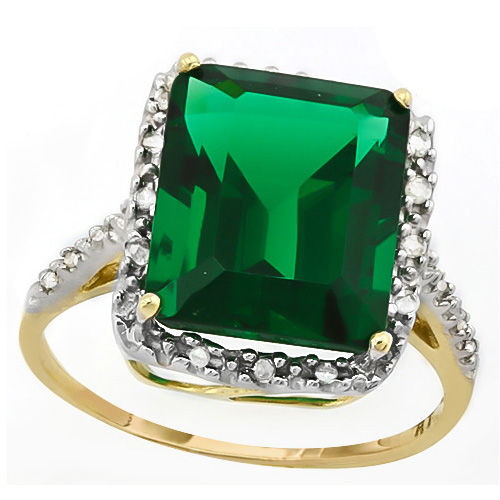 VS CLARITY ! 5.20 CT EUROPEAN EMERALD & DIAMOND 10KT SOLID GOLD RING