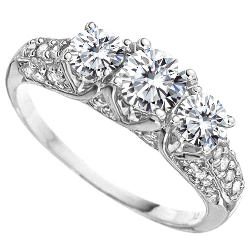 VVS CLARITY ! 1.00 CT DIAMOND MOISSANITE & 1/5 CT DIAMOND 10KT SOLID GOLD ENGAGEMENT RING