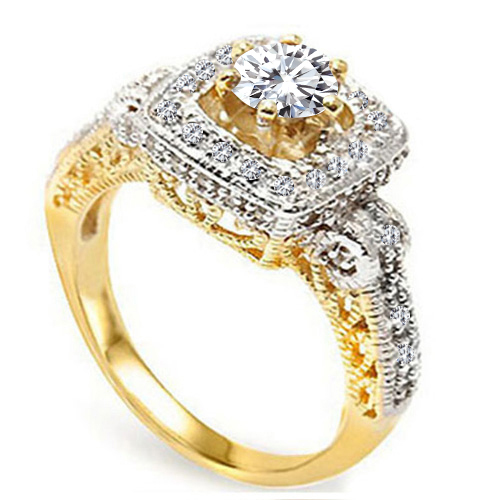 VS CLARITY ! 1/3 CT DIAMOND MOISSANITE & 1/3 CT DIAMOND SOLITAIRE 10KT SOLID GOLD ENGAGEMENT RING