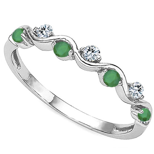 VVS CLARITY ! EUROPEAN EMERALD & LAB GROWN DIAMOND 10KT SOLID GOLD ENGAGEMENT RING