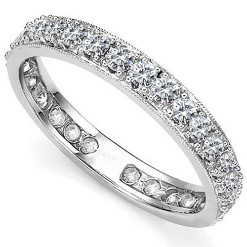 VS CLARITY ! 1.00 CT DIAMOND MOISSANITE 10KT SOLID GOLD ETERNITY RING