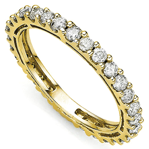 VVS CLARITY ! 1.00 CT DIAMOND MOISSANITE 10KT SOLID GOLD ETERNITY RING