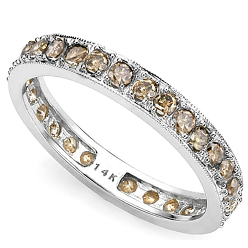 4/5 CT CHOCOLATE DIAMOND 14KT SOLID GOLD ETERNITY