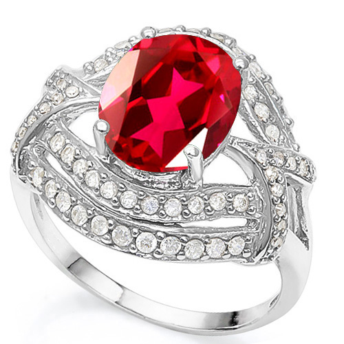 VS CLARITY ! 2.00 CT EUROPEAN RUBY & 1/2 CT GENUINE DIAMOND 10KT SOLID GOLD RING