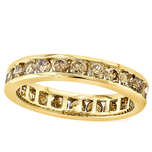 1.50 CT CHOCOLATE DIAMOND 14KT SOLID GOLD ETERNITY