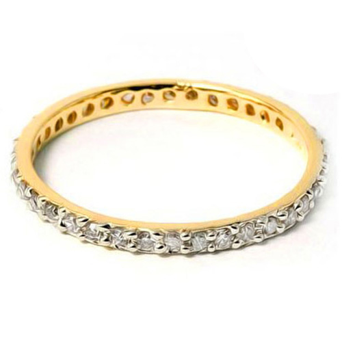 LUXURIANT ! 1/4 CT GENUINE DIAMOND 10KT SOLID GOLD ETERNITY RING