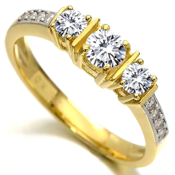 VVS CLARITY ! 1/2 CT DIAMOND MOISSANITE & DIAMOND 10KT SOLID GOLD ENGAGEMENT RING