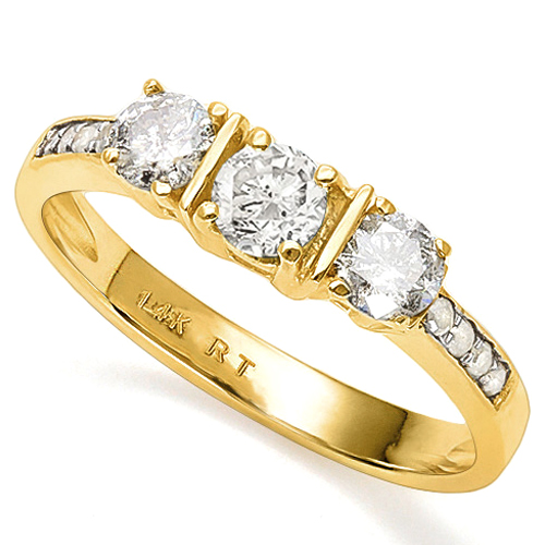 SPLENDID ! 1/2 CT GENUINE DIAMOND 14KT SOLID GOLD ENGAGEMENT RING