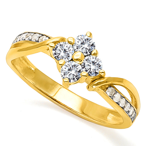 VVS CLARITY ! 1/2 CT DIAMOND MOISSANITE & DIAMOND 10KT SOLID GOLD ENGAGEMENT RING