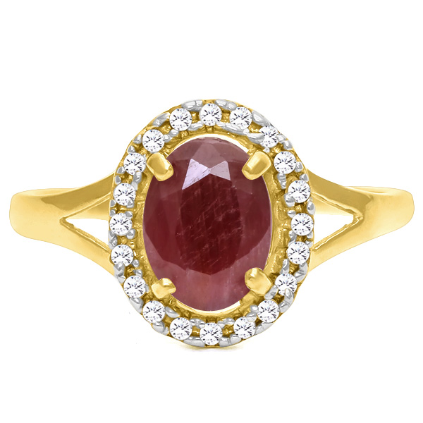 Jewelryroom.com - 1.69 CT RUBY & DIAMOND 10KT SOLID GOLD RING - Item ...