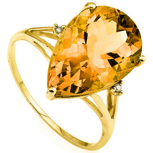 PRICELESS ! 5.55 CT DARK CITRINE & DIAMOND 10KT SOLID GOLD RING