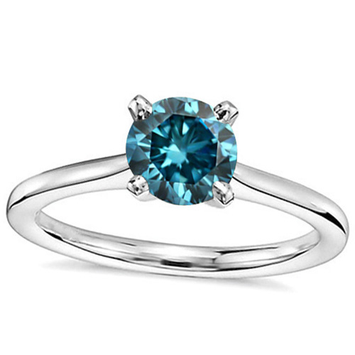 Jewelryroom.com - 1/4 CT GENUINE BLUE DIAMOND SOLITAIRE 10KT SOLID GOLD ...