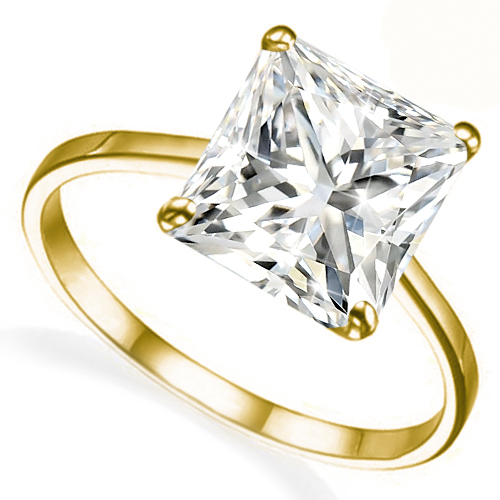 1.00 CT PRINCESS DIAMOND SOLITAIRE 14KT SOLID GOLD ENGAGEMENT RING