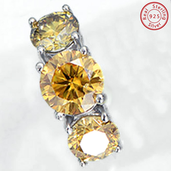 (CERTIFICATE REPORT) 4.00 CT YELLOW DIAMOND MOISSANITE 925 STERLING SILVER RING