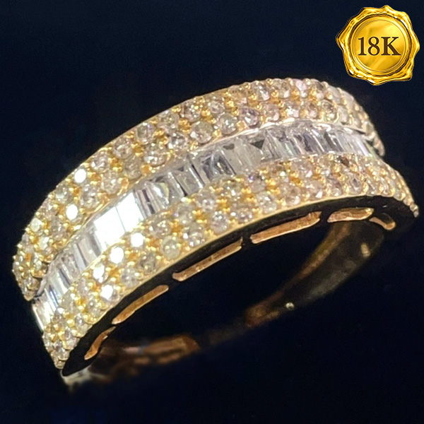 LUXURY COLLECTION ! 1.00 CT GENUINE DIAMOND 18KT SOLID GOLD RING