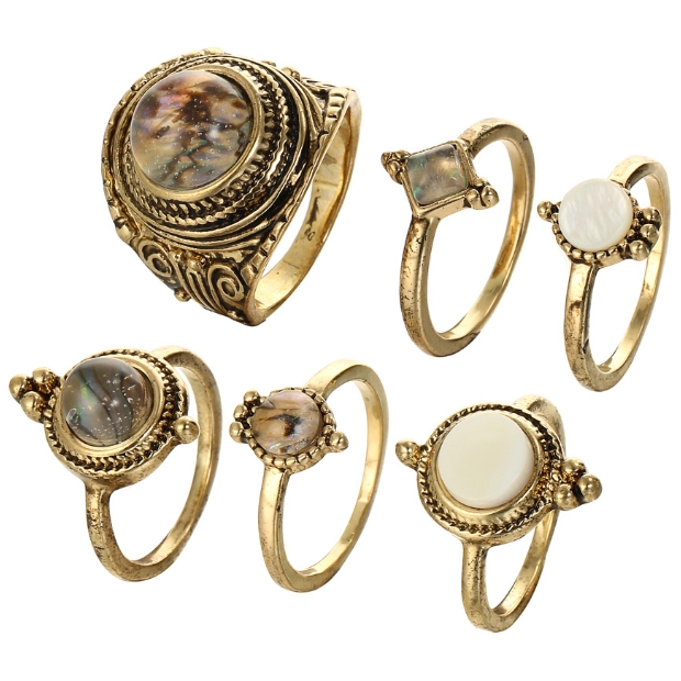 Jewelryroom.com - FASHION 18K GOLD PLATED GERMAN SILVER RING SET - Item ...