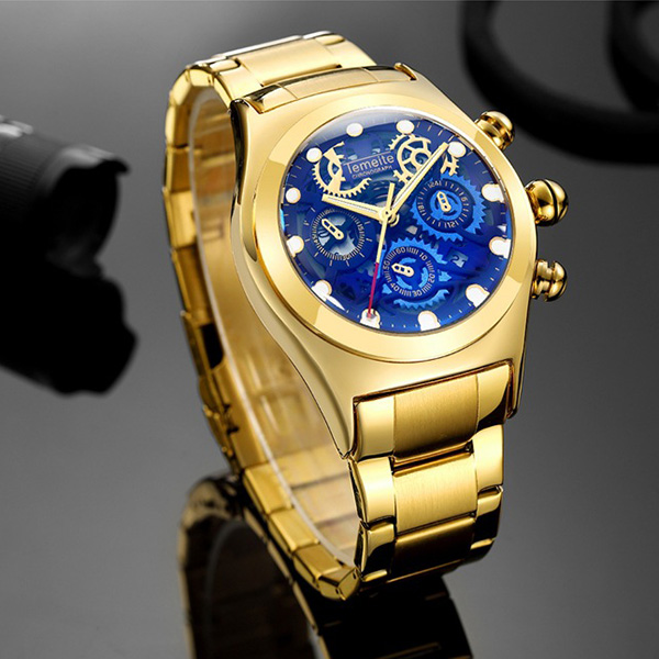 CLASSIC CHRONOGRAPH 18K GOLDPLATED WATER RESISTANT