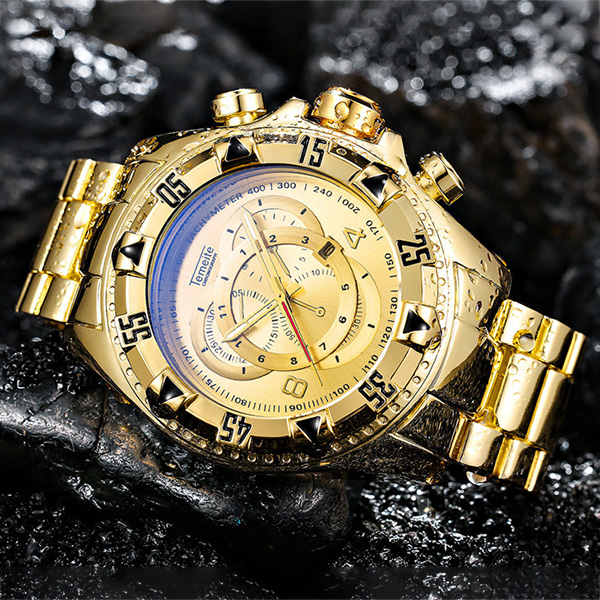 CLASSIC CHRONOGRAPH 18K GOLDPLATED WATER RESISTANT