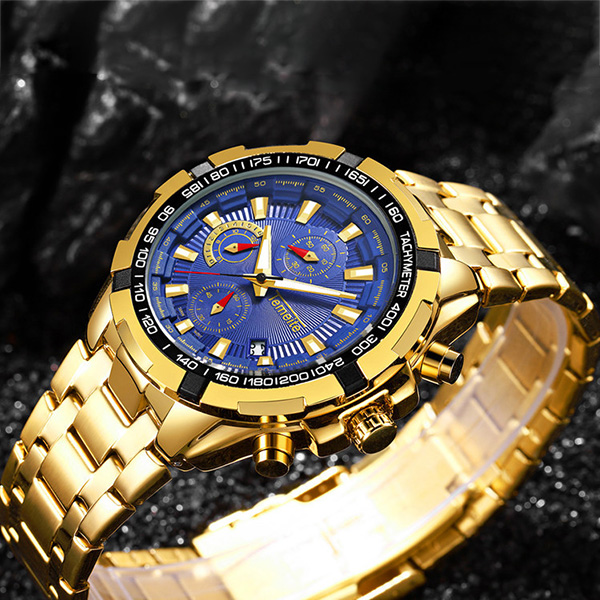 CLASSIC CHRONOGRAPH 18K GOLDPLATED WATER RESISTANT