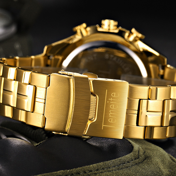 CLASSIC CHRONOGRAPH 18K GOLDPLATED WATER RESISTANT