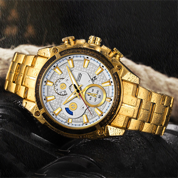 CLASSIC CHRONOGRAPH 18K GOLDPLATED WATER RESISTANT